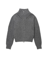 Women’s Knit Zip-Up Cardigan Charcoal