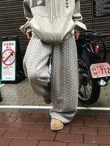 Mono Cable Quilted Wide Pants (4c)
