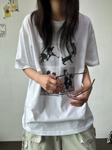 ジュジュ フォーセクション ブラックホワイト オーバーサイズTシャツ - 4カラー