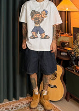 Unwashed Bermuda Denim Pants 