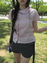 Micon Ribbon Strap Mini Skirt Pants