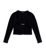 Chain Link Furry Cardigan _ BLACK