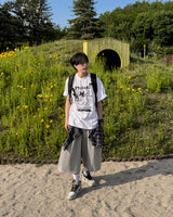 Lever Check Layered Bermuda Pants