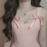 [tripleS Lynn Necklace] Pretzel Collarbone Necklace - Silver Color