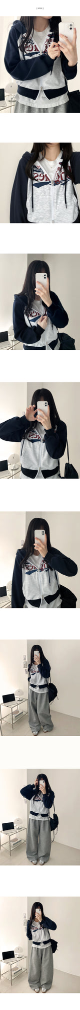 Bijou raglan two-way cropped hoodie