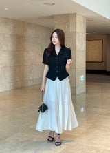 Reshu Wrinkle Flare Long Skirt