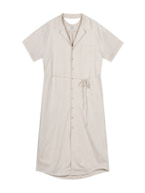 Back Cut-Out Linen Stripe Dress