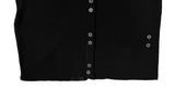 Brun Two-Button See-through Ribbed Knit Cardigan