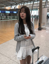 Blon Shirring Mini Blouse One Piece