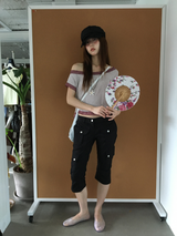 ラスレースオフショルダーTシャツ(3color)