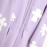 ホワイト クロス ジップ フーディー - VIOLET