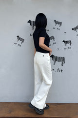 ヘミラインホワイトディングデニムパンツ code 25010