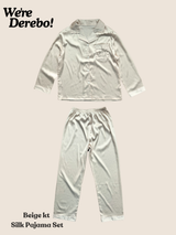 Beige kt Silk Pajama Set