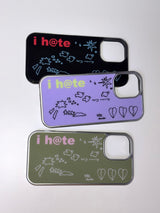 i hate glass silver bumper phone case (purple)