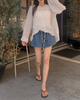 Diwon Banded Waist Denim Shorts