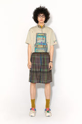 サマールーズアンドブレザブルショートスリーブドTシャツウィズハンドペインテッドグライニープリント
