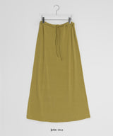 Chiyu Basic Color Banding Long Skirt