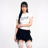 ストレッチコットンスリムショートスリーブTシャツロマンティック ホワイト