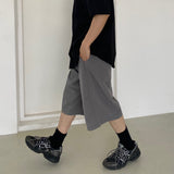 Two tuck wide banding half pants 2C