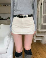 リズルベーシックコットンキュロットミニスカートベルトセット