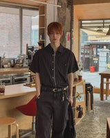 Verno Two-way Zip-up Half Shirt
