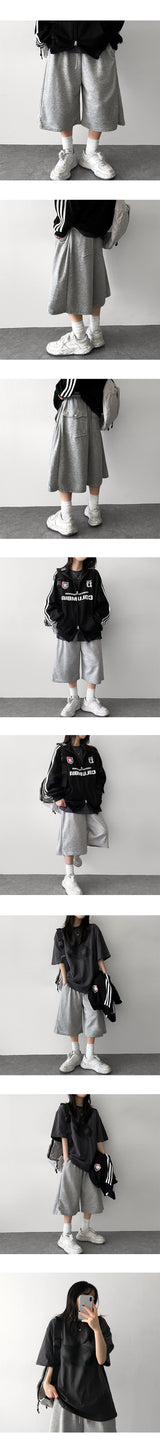 Montic  バックポケット サイドピンタック バンディング ショーツ