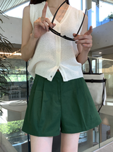 Rear V-neck Sleeveless Knit / 3 colors