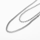 [Two-line set] Surgical steel necklace_CLEF TWO TONE NEC