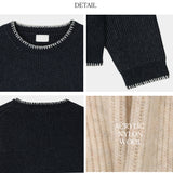 Contrast Stitch Round Knit