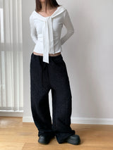 Shoulder Strap Soft Long Sleeve Tee