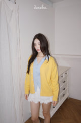 yellow wool lovely long-sleeved cardigan