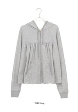 26FW★ [BAONHAUS] Pohiren Shirring Hood Zip-Up
