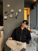 Remind knit zip up