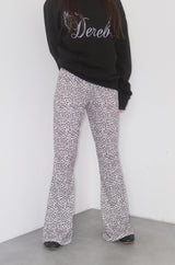 Spandex Leopard Banding Bootcut Pants