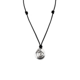  N.024/SHELL LEATHER NECKLACE_BLACK