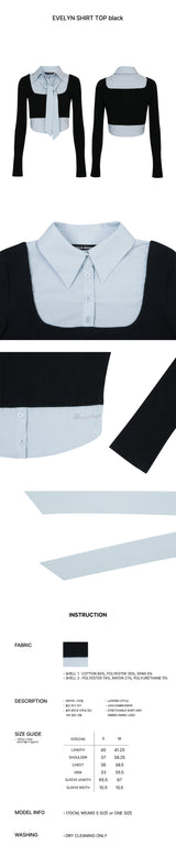 EVELYN SHIRT TOP black