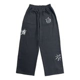 Symbol Embossed Sweat Pants Charcoal