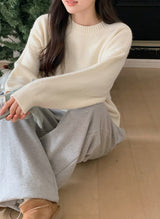 #ウィンターパステルソフトラウンドニット (3color)