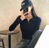 BELLIDE MADE] スナップボタンビッグカラーTシャツ