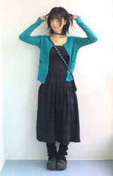 dusty checkered long skirt