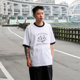 Distressed Bamboo Cotton Printed T-shirt