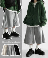 Chisen High density fleece side pintuck Bermuda pants