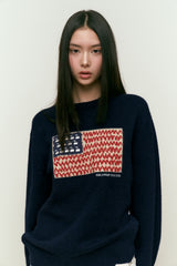 CHERRY USA GRAPHIC KNIT [NAVY]