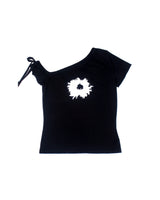 [MADE] ワンショルダーリボンTシャツ 001
