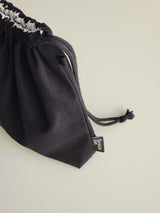 terazzo string pouch bag - black