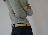 WIDE CUFFS COTTON PANTS (BLUE)