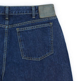 Washed denim shorts/dark-blue