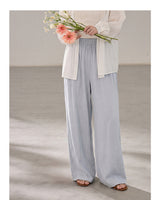 Easy-fit Straight Banding Wide Summer Slacks