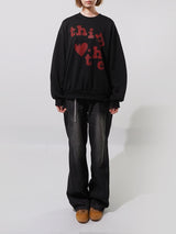 Checker Heart Overfit Sweatshirt
