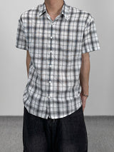 Linen check half shirts